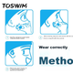 Беруши для плавания TOSWIM, удобные, водонепроницаемые, на клейкой основе, для защиты ушей во время купания, незаменимая защита от проникновения влаги, детская модель - черный цвет. - изображение 6