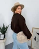 Жіночий кашеміровий бомбер вільного крою Uaclothes 42 Коричневий (like39490-199301360) - изображение 3