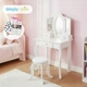 Туалетний столик Kinderplay Green Series білий матовий 105 x 60 x 38 см + Табурет у комплекті - зображення 11