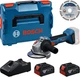 Кутова шліфувальна машина акумуляторна Bosch Professional GWS 18V-10 + 2х акумулятор 5.0 А·год + зарядний пристрій + відрізний диск 125 мм у кейсі L-BOXX (4053423901405) - зображення 1