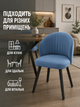 Сучасний стілець-крісло Страсбург Смуги для кухні та вітальні 81×57 см, оббивкою антикіготь, до 200 кг, морська хвиля (49676337) - зображення 8