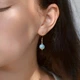 Серьги из натурального камня Голубой Кальцит, шарик 10 мм, длина 25 мм, фурнитура цвета золото - изображение 2