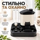 Автоматическая кормушка 2 в 1 для кошек и собак с поилкой и контейнером для сухого корма, черная с белым - изображение 6