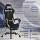 Геймерське крісло DEXON AURA RD-6072 з підставкою для ніг, з велюру, металева хрестовина, Чорний - зображення 7