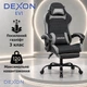 Геймерское кресло DEXON EVI RD-6072 с подставкой для ног, из экокожи, металлическая крестовина, Черно-серый - изображение 2