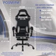 Геймерське крісло DEXON AURA RD-6072 з підставкою для ніг, з велюру, металева хрестовина, Чорний - зображення 10