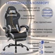 Геймерское кресло DEXON EVI RD-6072 с подставкой для ног, из экокожи, металлическая крестовина, Черно-серый - изображение 3