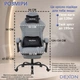 Геймерское кресло DEXON VELARIS RD-6072 с подставкой для ног, из льняной ткани + мягкие подушки из велюра, металлическая крестовина, Серый - изображение 10