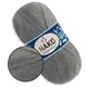 Пряжа Nako Mohair Delicate, Сіра №194 — 100 г / 500 м, 85 % акрил, 10 % вовна, 5 % мохер, тонка, для шалей, светрів - зображення 1