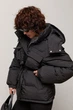 Стьобана куртка з поясом та капюшоном - чорний колір, ONE SIZE - зображення 4