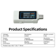 Тестер USB Type-C ZFX-1004CC цифровой измеритель напряжения и тока с TFT дисплеем - изображение 3