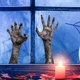 Наклейки на Хэллоуин Руки зомби реалистичные для декора стен 45 на 30 см серый - изображение 8
