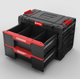 Ящик для інструментів на 2 відділення 410х242х122 мм QBRICK System Prime Drawer 2 Basic, модульний, чорний з червоним - зображення 2