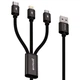 Кабель Proove Triple Connection 3 in 1 Type-C + Micro USB + Lightning 1.3m Black (CCTC15001501) - изображение 1