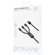 Кабель Proove Triple Connection 3 in 1 Type-C + Micro USB + Lightning 1.3m Black (CCTC15001501) - изображение 2