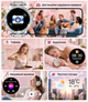 Умные часы для женщин с 2 ремешками, Bluetooth-звонками и фитнес-функциями, 1,32″, Android/iPhone, серебристые - изображение 6