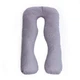 Подушка для вагітних та відпочинку U-подібна № 8027 Satin Stripe "Light Gray" EcoSilk страйп-сатин 140*75*20 - зображення 14