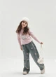 Джинси для дівчинки з рожевими сердечками baggy / wide-leg 100 р. - зображення 2