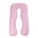 Подушка для вагітних та відпочинку U-подібна № 8026 Satin Stripe "Pink" EcoSilk страйп-сатин 140*75*20 - зображення 14