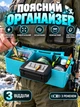 Поясна-рибацька сумка спінінгіста на пояс для рибалки (пластик) Бірюзова - зображення 1