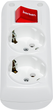 Колодка Borsan з заземленням та вимикачем 2 розетки White (BR-1562-0) - зображення 2