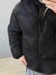 Мужская зимняя куртка пуховик утепленная оверсайз со съемным капюшоном дутая на пуху унисекс до -25℃ Blaid XL Черная - изображение 6