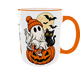 Кружка (чашка) с принтом Хэллоуинское настроение | Halloween | керамическая 330 мл | оранжевая ручка - изображение 6