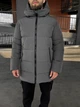 Мужская парка зимняя утепленная водостойкая куртка пуху удлиненная однотонная Storm до -25℃ S Темно Серая - изображение 6