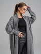 Максі кардиган крупної в'язки з косами та прямим кроєм ISSA PLUS 15899 Universal сірий (issa2007682864126) - зображення 4