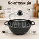 Чугунный котелок Maysternya Т401С3 2 л 20 см со стеклянной крышкой вес 2,5 кг для тушения плова всех видов плит и огня - изображение 2