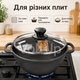 Чугунный котелок Maysternya Т401С3 2 л 20 см со стеклянной крышкой вес 2,5 кг для тушения плова всех видов плит и огня - изображение 4