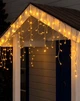Гирлянда Бахрома 200 LED, 5м х 0.5м, прозрачный провод, теплый белый, 220 В, 1505-07 - изображение 1