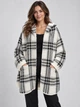Женская кофта из альпаки в черно-серую клетку с капюшоном One Size (2631272) One size One Size - изображение 1
