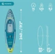 Надувний каяк-SUP AQUASTIC Raglan 11'2 240 см, гібрид 2в1, до 120 кг, з веслом і сидінням зелений (2000188292) - зображення 9