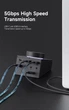 Док-станція Hagibis Black-1102A USB-C з регулятором гучності RGB RJ45 - зображення 4
