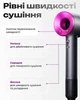 Профессиональный фен стайлер для волос Super Hair Dryer 1600 Вт + 5в1 насадок, серый/фуксия - изображение 3