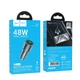 Автомобільний зарядний пристрій HOCO Z60 Bloom 48W dual-port PD30W+QC3.0 multi-protocol car charger Metal Gray - зображення 2
