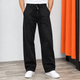 Джинси чоловічі baggy стрейч широкі пояс на резинці 32 чорні - зображення 1