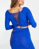 Укорочений топ ASOS DESIGN з довгими рукавами та драбинкою Синій UK12/M 119158642 - зображення 3