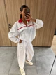 Женский спортивный костюм из плащевки (худи + штаны) / Белый 44-46 / BASED 0145711 - изображение 2
