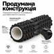 Масажний ролик для спини та м'язів 45×12 см, рельєфний Foam Roller, PVC + Foam Чорний - зображення 5