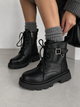 Зимние ботинки на шнурках с ремешком Женские Meideli Черный 39 (25 см) Код: k1621 black - изображение 2