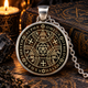 Кулон пентакль великий ключ Соломона Sigil Сигіл Альфа омега підвіска амулет оберіг сріблястий - зображення 1