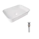 Комплект Qtap Virgo N: раковина накладная 560x380x130 мм, White, прямоугольная + донный клапан Pop-up PU02 QTAP QT18116308W48462 - изображение 1