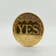 Сувенірна монета прийняття рішень YES/NO 4 см (золота) OP1-3712 - зображення 1