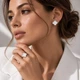 Серебряный комплект DIVA Четырехлистник с перламутром 20.5 - изображение 4
