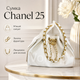 Жіноча сумка біла Chanel 25 Trend зі стьобаною фактурою, ланцюжковим ременем, металевою фурнітурою та бічними кишенями - зображення 1