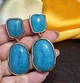 Жіночі сережки з великими підвісками jewelry Блакитні - зображення 2