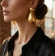 Сережки Великі акцентні підвіски jewelry Золотисті - зображення 1