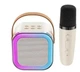 Портативная Bluetooth колонка с 2 микрофонами K12 беспроводное мини караоке с RGB подсветкой - изображение 4